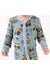 close up of Baby model wearing Construction Worksite Bamboo Zipper Pajamas with vehicles