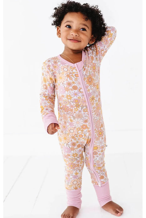 Bamboo One Piece Zip Pajama - Ivy