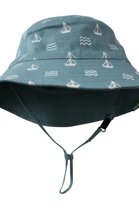 Reversible Organic Cotton Bucket Hat - Ocean Boats