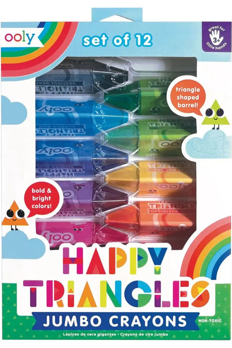 Happy Triangles Jumbo Crayons - Set of 12