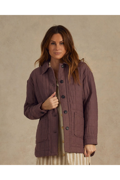 Quilted Chore Jacket - Plum
