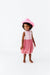 zoomed out full body image of Girl Model in pink cowboy hat wearing Dixie Cowboy Western Pink Tank bamboo dress with tulle skirt
