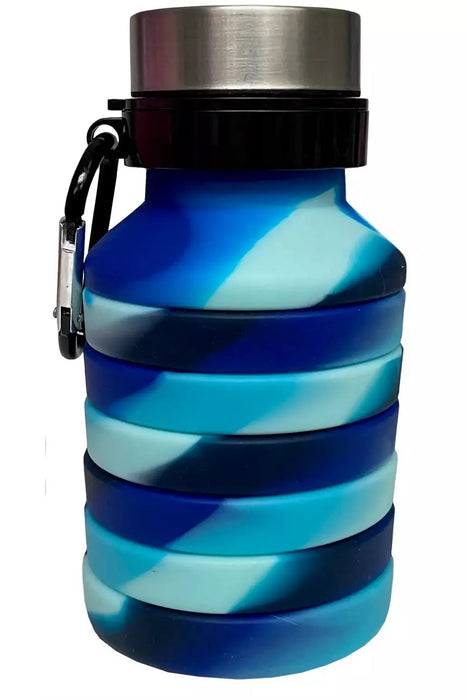Ocean Waves Silicone Collapsible Water Bottle