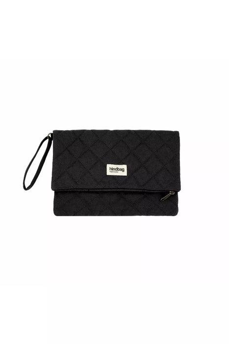Isha Quilted Foldover Wristlet Pouch - Black
