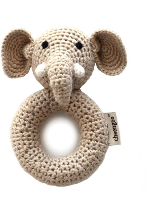 Elephant Ring Hand Crocheted Rattle
