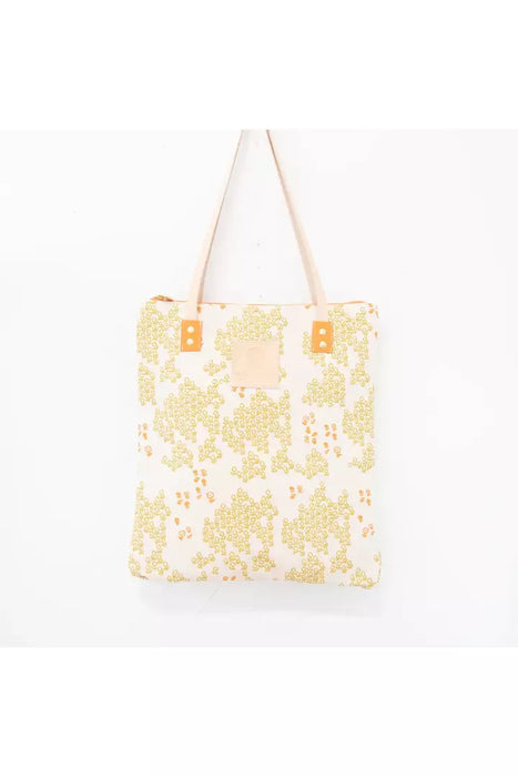 Field Of Flowers Mod Tote Bag - Ochre + Mango | Orange Zip